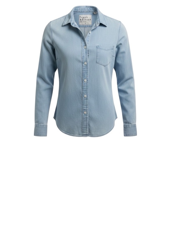 Frank & Eileen Tops - Frank & Eileen Barry Cotton Chambray Denim Long Sleeve Collared Button-Up Shirt